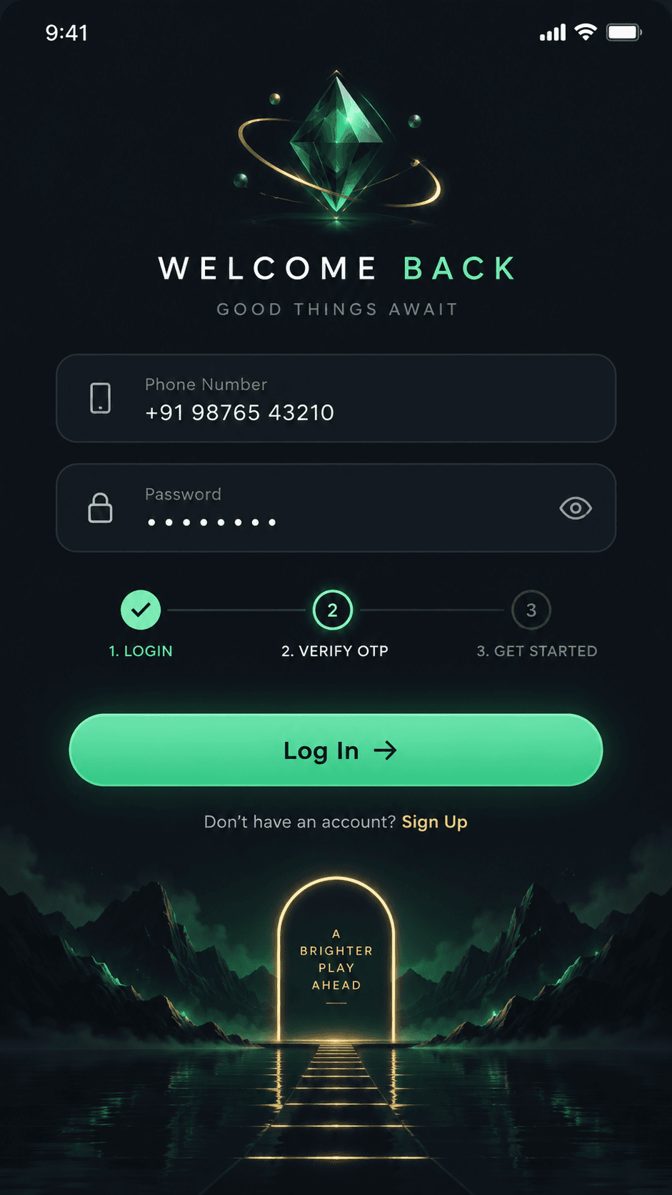 B9 Game Login screen screenshot